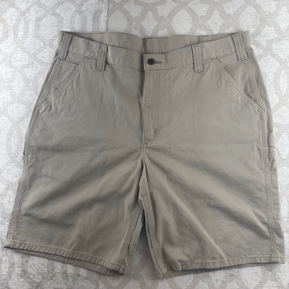Carhartt Mens Relaxed Fit Canvas‎ Work Cargo Shorts Khaki Tan 40 100245-285